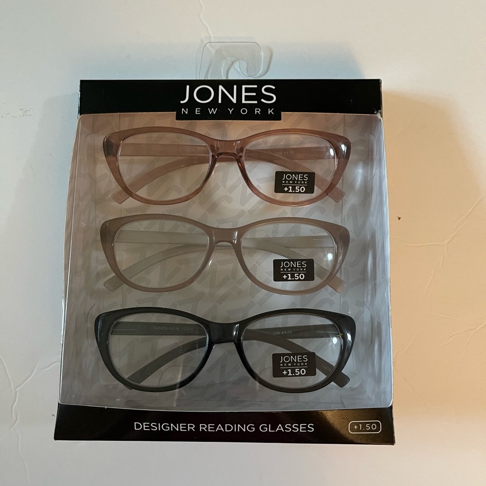 Jones New York Designer Reading Glasses 3 Pieces +1.50 New
